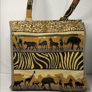 Jade Safari Tapestry Tote Shoulder Bag